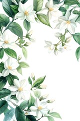 Obraz premium Delicate white flowers in a lush green environment creating a serene and refreshing atmosphere for nature lovers