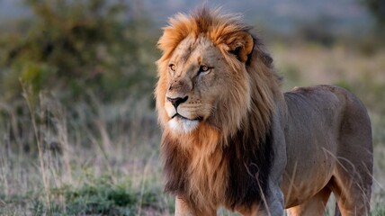 Naklejka premium A majestic image of lion Animal 