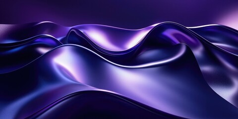 Obraz premium Abstract background with a purple and blue gradient, wave lines, curved shapes, a dark purple background