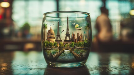 Captivating travel planning budget-friendly cultural exploration in a vibrant parisian glass setting