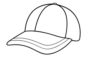 Trucker hat line art vector, Trucker cap outline illustration