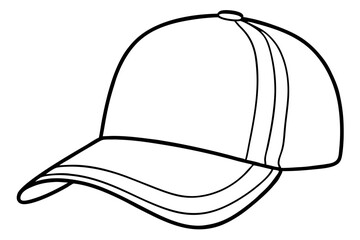 Trucker hat line art vector, Trucker cap outline illustration