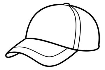 Trucker hat line art vector, Trucker cap outline illustration