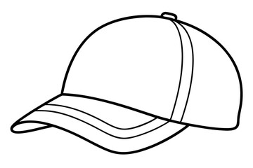 Trucker hat line art vector, Trucker cap outline illustration