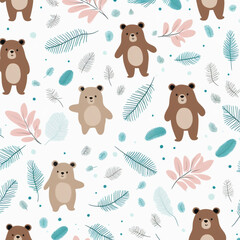 seamless pattern with teddy bears