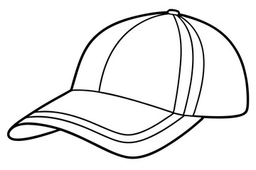 Trucker hat line art vector, Trucker cap outline illustration