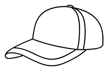 Trucker hat line art vector, Trucker cap outline illustration