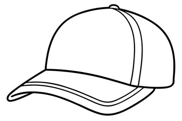 Trucker hat line art vector, Trucker cap outline illustration