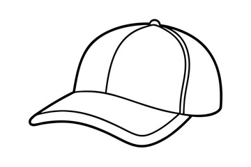Trucker hat line art vector, Trucker cap outline illustration