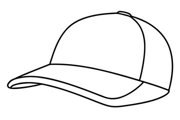 Trucker hat line art vector, Trucker cap outline illustration