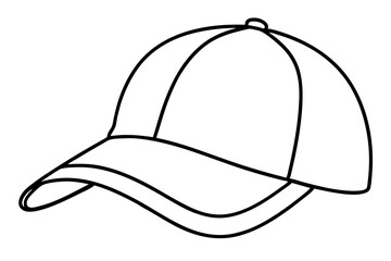 Trucker hat line art vector, Trucker cap outline illustration
