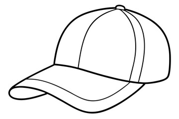 Trucker hat line art vector, Trucker cap outline illustration