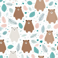 seamless pattern with bears