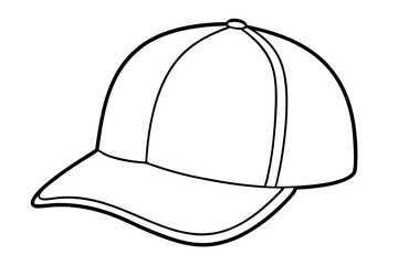 Trucker hat line art vector, Trucker cap outline illustration