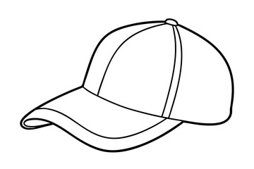 Trucker hat line art vector, Trucker cap outline illustration