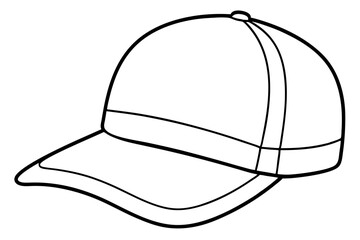 Trucker hat line art vector, Trucker cap outline illustration
