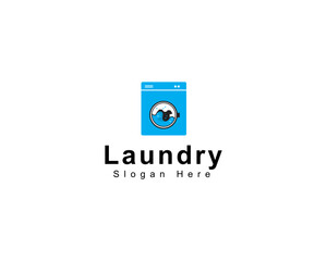 Laundry logo design template. Washing machine icon for laundry service business logo