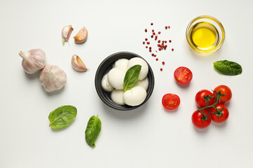 Mozzarella cheese, concept of tasty dairy products