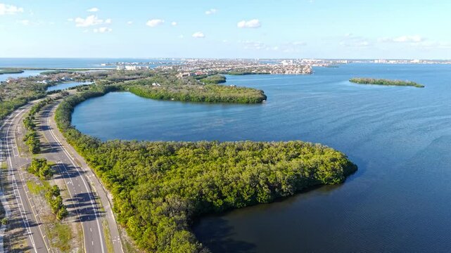Fort De Soto Park in St Petersburg Clearwater Florida - aerial view