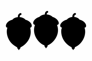 acorn silhouette vector, acorn vector icon, hazel nut black icon vector 