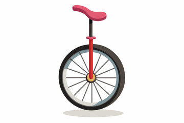 A unicycle isolated on white background vector art tllustration