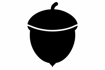 acorn silhouette vector, acorn vector icon, hazel nut black icon vector 