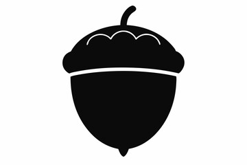 acorn silhouette vector, acorn vector icon, hazel nut black icon vector 
