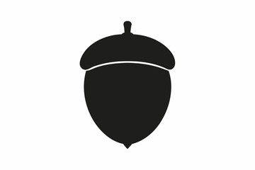 acorn silhouette vector, acorn vector icon, hazel nut black icon vector 