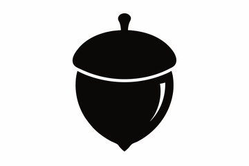 acorn silhouette vector, acorn vector icon, hazel nut black icon vector 