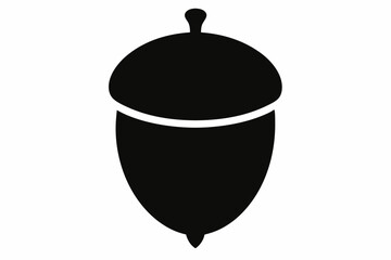 acorn silhouette vector, acorn vector icon, hazel nut black icon vector 