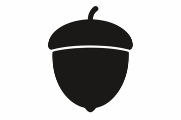 acorn silhouette vector, acorn vector icon, hazel nut black icon vector 