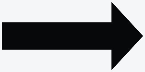 Obraz premium Long Black Arrow. Arrow pointing to right. Vector illustration