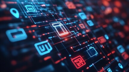 Fototapeta premium Cybersecurity measures protecting digital infrastructure in industry