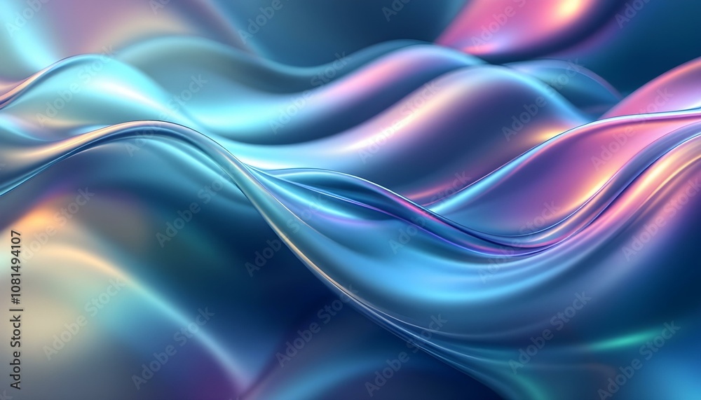 Poster 3d illustration of a classic blue abstract gradient background with lines printed from the wave's modern graphic texture geometric pattern. Abstract background with blue wave
