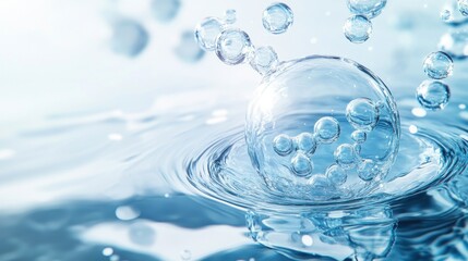 Water Droplet Splash with Bubbles