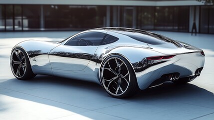 Fototapeta premium Luxury car showcase modern city automotive image urban environment rear view design concept