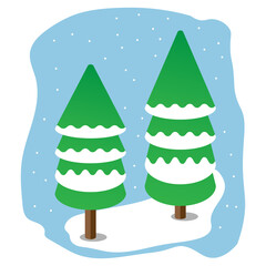 christmas tree in the snow