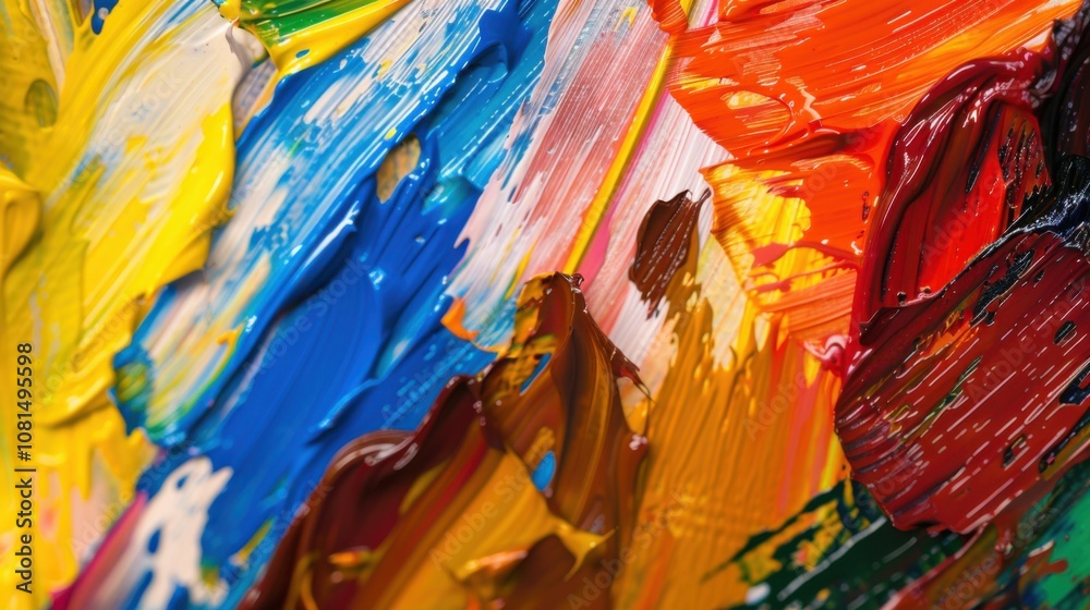Aufkleber a palette of paint strokes in various colors merging into a harmonious blend, representing the beaut