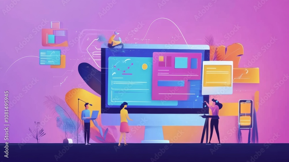 Poster website designer creative planning application development draft sketch drawing template layout fram