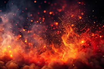 Obraz premium a fiery background with flames and smoke