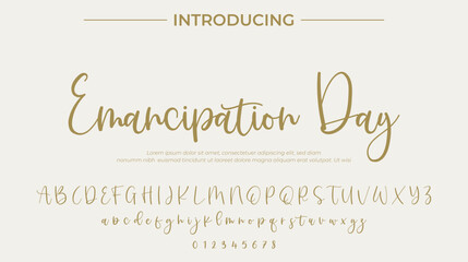 Emancipation Day Font Stylish brush painted an uppercase vector letters, alphabet, typeface