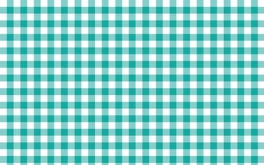 Gingham plaid pattern green and white checkered tablecloth pattern