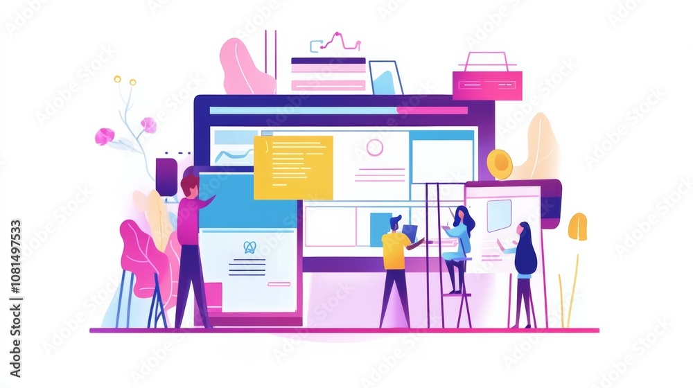 Poster website designer creative planning application development draft sketch drawing template layout fram