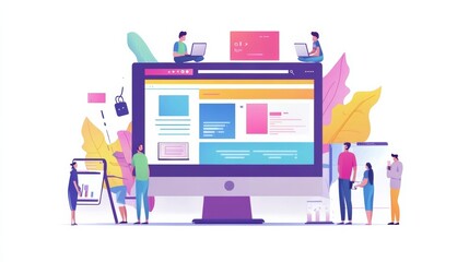 Naklejka premium Website designer Creative planning application development draft sketch drawing template layout framework design studio . User experience design https www. Web page design concept