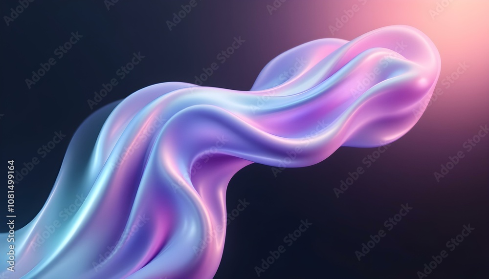 Poster abstract 3d background bright glass colorful gradient fluid wave render texture. liquid blue-orange 