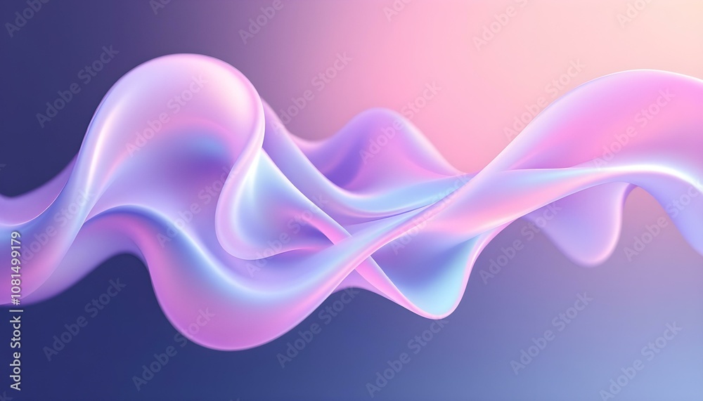 Poster abstract 3d background bright glass colorful gradient fluid wave render texture. liquid blue-orange 