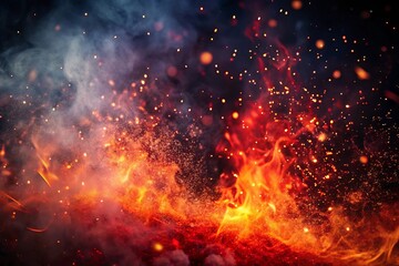 a fire burns in a dark sky with flames and fire