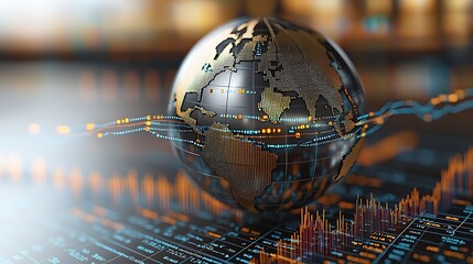 Global Business and Finance Data Analysis with  D Earth Globe and Charts