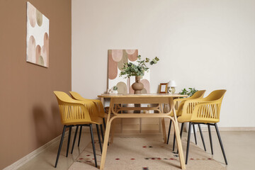 Interior of modern stylish dining room