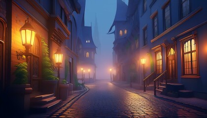 Obraz premium street at night